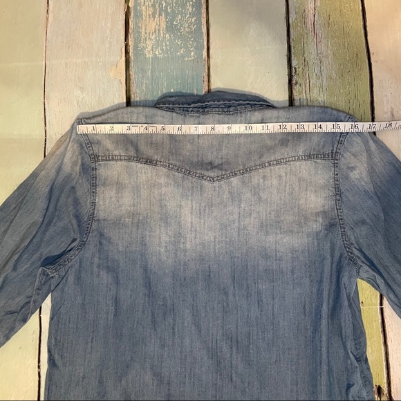 Cotton On Ombré Denim Long Sleeve Button Down Top - Picture 5 of 8